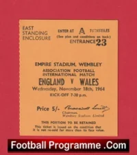 England v Wales 1964 – Football Ticket