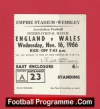 England v Wales 1966 – Football Ticket World Cup Winners
