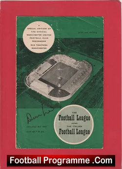 Football League v Italian League 1961 at Man Utd
