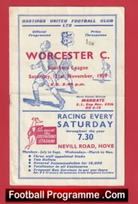 Hastings United v Worcester City 1959