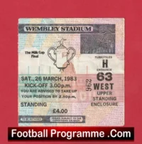 Liverpool v Manchester United 1983 – Milk Cup Final Ticket