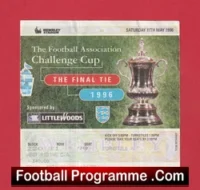 Liverpool v Manchester United 1996 – FA Cup Final Ticket Cantona