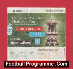 Liverpool v Manchester United 1996 football ticket