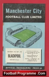 Manchester City v Blackpool 1956 – Man City + Token Sheet
