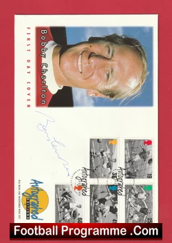 Manchester United Bobby Charlton Signed Football Legends First Day Cover 1996 - football programme