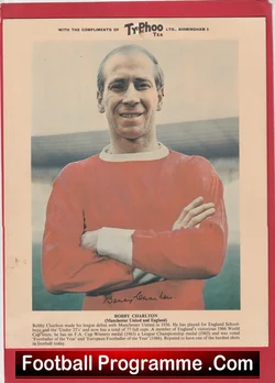 Manchester United Bobby Charlton Typhoo Tea Picture Signed Man Utd - football memorabilia