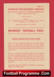 Manchester United Development Association Leaflet 1973