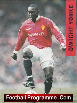 Manchester United Dwight Yorke Signed Picture Man Utd - football memorabilia