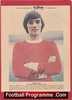 Manchester United George Best Typhoo Tea Picture Signed Man Utd - football memorabilia
