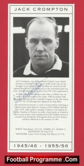 Manchester United Jack Crompton Autograph Picture 1940s Man Utd