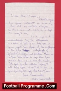 Manchester United Joe Lancaster Autographed Signed Letter