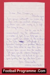 Manchester United Joe Lancaster Autographed Signed Letter