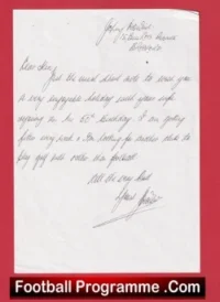 Manchester United Johnny Downie Autographed Signed Letter