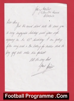 Manchester United Johnny Downie Autographed Signed Letter - football memorabilia