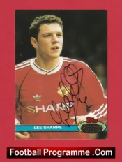 Manchester United Lee Sharpe Autograph Signed Football Card Man Utd
