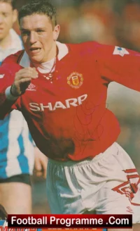 Manchester United Lee Sharpe Signed Match Picture Man Utd