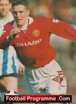 Manchester United Lee Sharpe Signed Match Picture Man Utd - football memorabilia