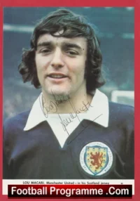 Manchester United Lou Macari Signed Picture Scotland Man Utd