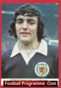 Manchester United Lou Macari Signed Picture Scotland Man Utd
