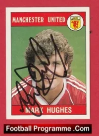 Manchester United Mark Hughes Autograph Signed Football Sticker Man Utd