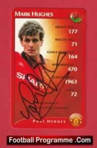 Manchester United Mark Hughes Autograph Signed Football Card Man Utd