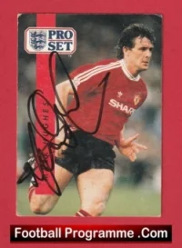 Manchester United Mark Hughes Autograph Signed Football Card Man Utd