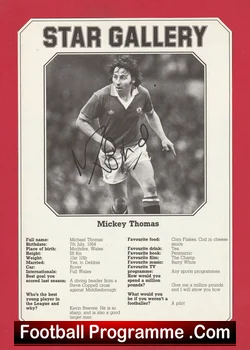 Manchester United Mickey Thomas Signed Star Gallery Picture Man Utd - football memorabilia