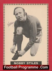 Manchester United Nobby Stiles Signed Picture Man Utd