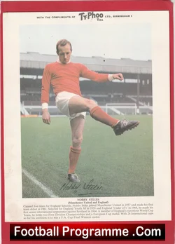 Manchester United Nobby Stiles Typhoo Tea Picture Signed Man Utd - football memorabilia