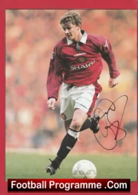 Manchester United Ole Gunnar Solskjaer Signed Picture Man Utd