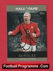 Manchester United Paul Scholes Autograph Signed Football Card Man Utd