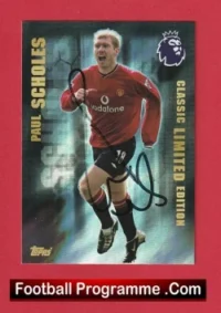 Manchester United Paul Scholes Autograph Signed Football Card Man Utd