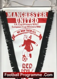 Manchester United Pennant Flag Man Utd 1977 Red Devils We Won Them All