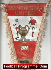 Manchester United Pennant Flag Man Utd European Cup Winners 1968 Honours