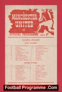 Manchester United v Blackpool 1950 – Reserves Very Rare