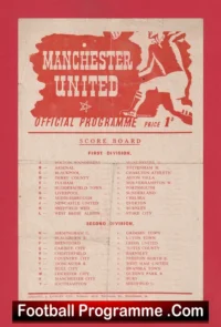 Manchester United v Blackpool 1950 – Reserves Very Rare