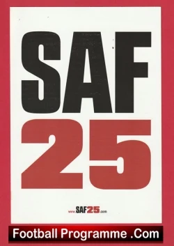Manchester United Sir Alex Ferguson 25 Years Match Tribute Card 2011 - football programme