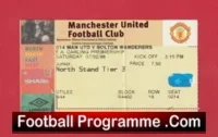 Manchester United v Bolton Wanderers 1998 – Junior Football Ticket