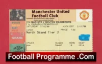 Manchester United v Bolton Wanderers 1998 – Junior Football Ticket