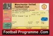 Manchester United v Crystal Palace 1997 – Football Ticket