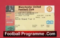Manchester United v Leicester City 1998 – Football Ticket