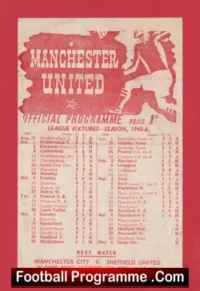 Manchester United v Newcastle United 1946 – Football League North Programme Maine Road