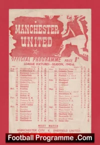 Manchester United v Newcastle United 1946 – Football League North Programme Maine Road