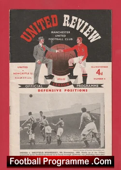 Manchester United v Newcastle United 1952 football programme