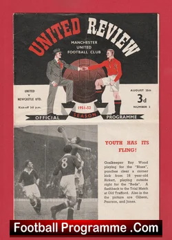 Manchester United v Newcastle United 1951 football programme