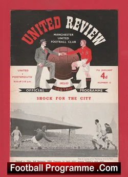 Manchester United v Portsmouth 1953 football programme