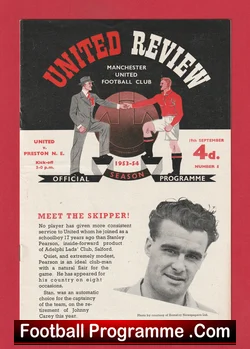 Manchester United v Preston North End 1953 football programme