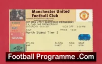 Manchester United v Sheffield Wednesday 1997 – Football Ticket