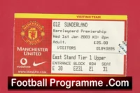 Manchester United v Sunderland 2003 – Football Ticket Visitors