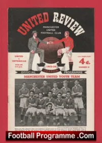 Manchester United v Tottenham 1954 – United Review Youth Team Duncan Edwards